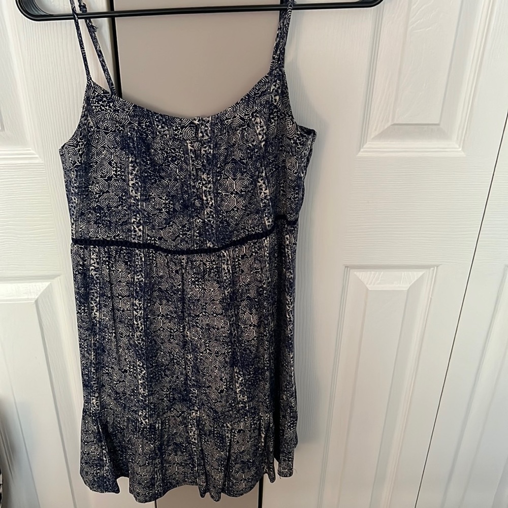 Blue sundress with white
